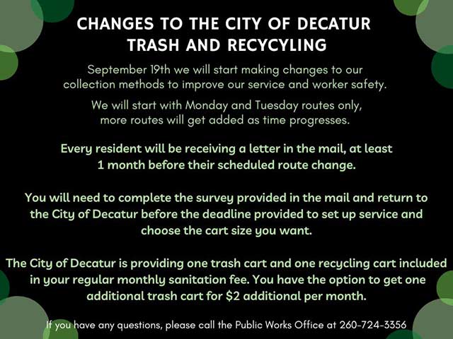 Changes to Trash and Recycling Collection